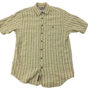 TERRITORY AHEAD Shirt Men Tall LT Yellow Heavy Poplin Seersucker Knit Beach
